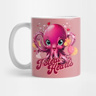 Octopus With Hearts Balloons Valentines Day I Steal Hearts Mug